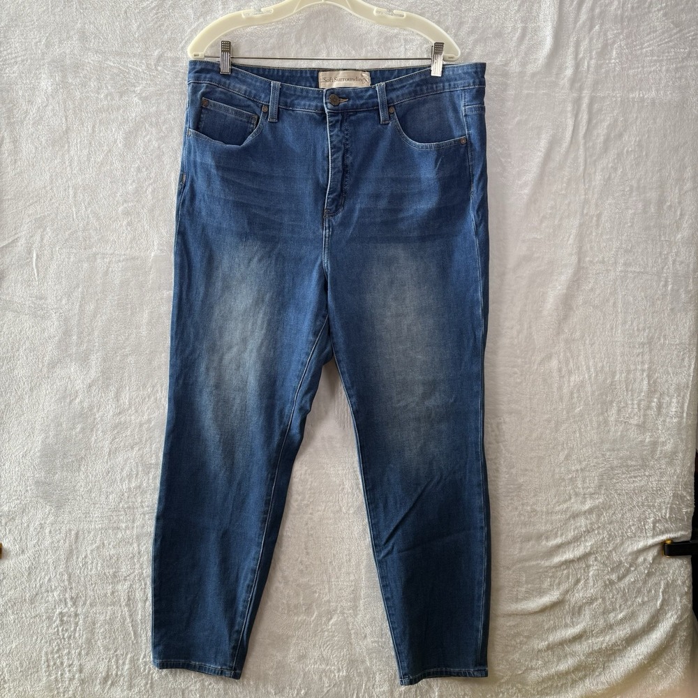 Soft Surroundings Womens Sz 18 Jeans Medium Wash Stretch Denim Straight Leg